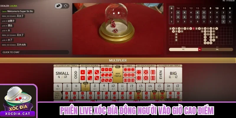 Phiên live Xóc Đĩa đông người vào giờ cao điểm